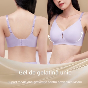Sutien de alăptare cu bretele detașabile duble, cupe subțiri modelate, nylon material și căptușeală nylon, patru rânduri de închizături la spate