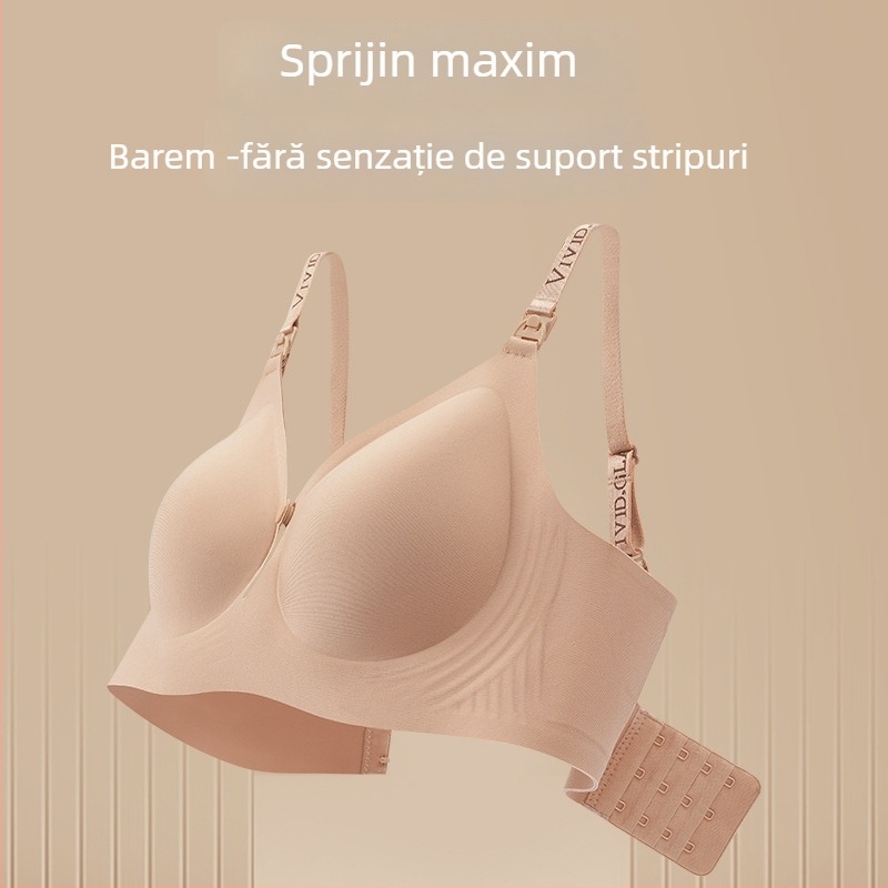 Sutien de alăptare cu bretele detașabile duble, cupe subțiri modelate, nylon material și căptușeală nylon, patru rânduri de închizături la spate