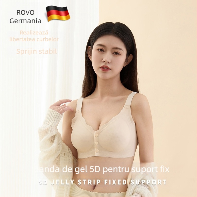 Sutien de alăptare pentru gravide, fără cusături, din nylon, bretele fixe duble, cupe subțiri modelate, funcție de lactație