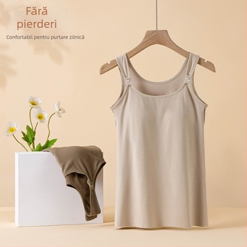 Top de alăptare pentru sarcină și postpartum, fără mâneci, cu căptușeală de fleece, din viscoză, pentru iarnă