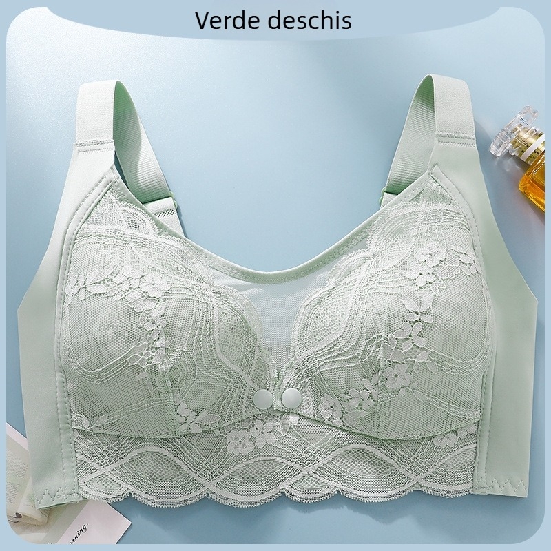 Sutien de alăptare wireless, cupe preformate ultra-subțiri, dantelă, modal, închidere spate cu patru rânduri