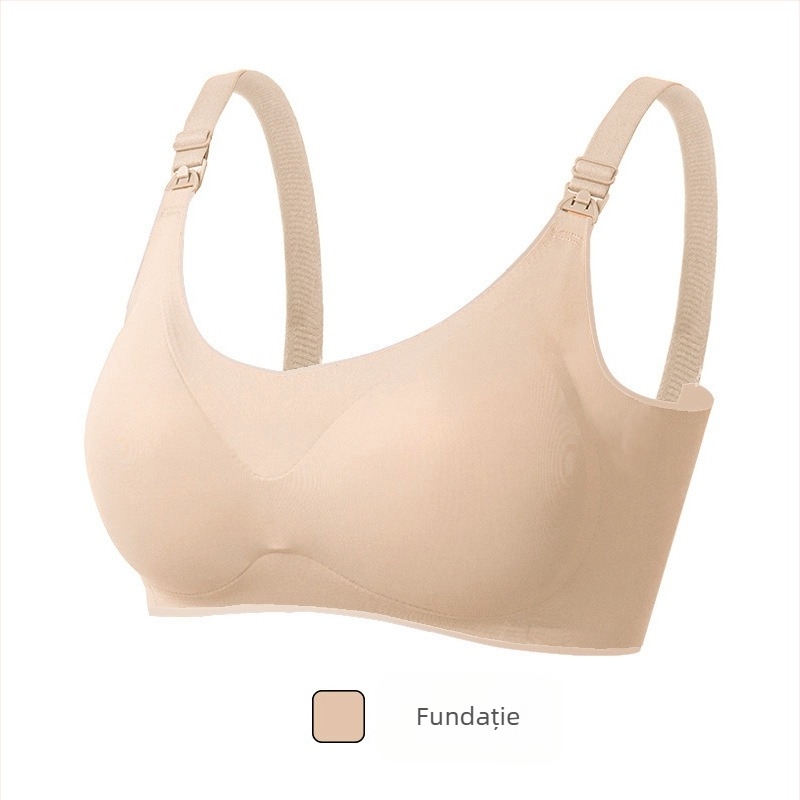 Sutien de alăptare fără sârmă, cu închidere frontală, material foarte elastic, cupe căptușite