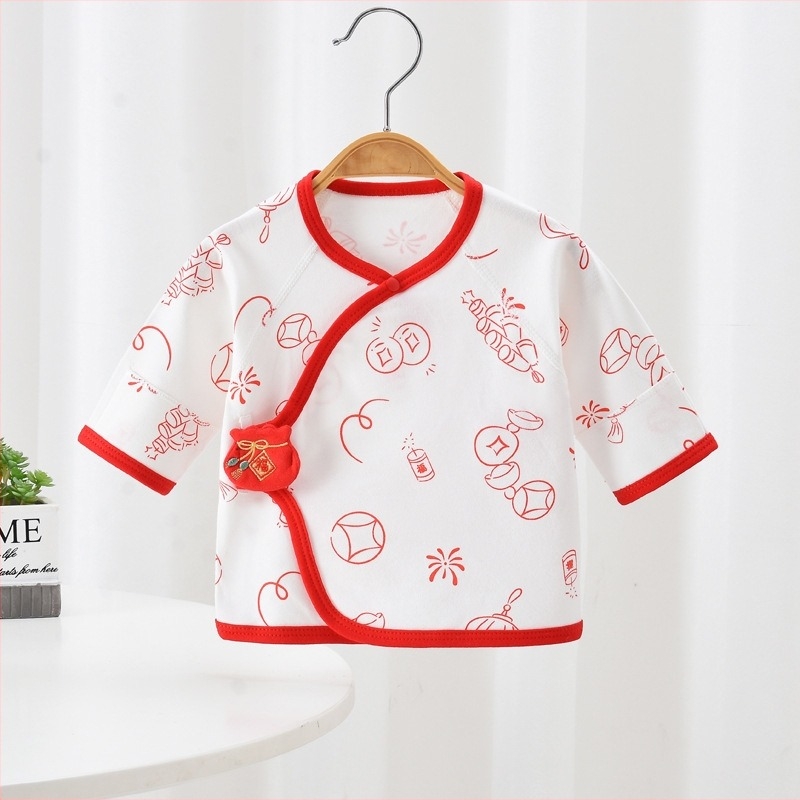 Top pentru nou-născuți din bumbac 100%, guler rotund, unisex, țesătură moale, primăvară-toamnă