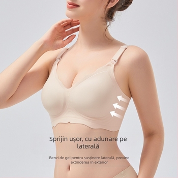  Sutien pentru alăptare pentru femei însărcinate — vară ușoară, fără cusături, respirabil; bretele detașabile duble; cupe subțiri, modelate; spate cu patru rânduri de cârlige