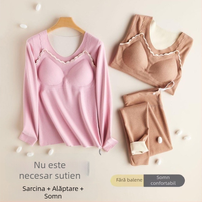Top de maternitate călduros, căptușit cu fleece pentru alăptare, mâneci lungi, guler rotund, mărime mare