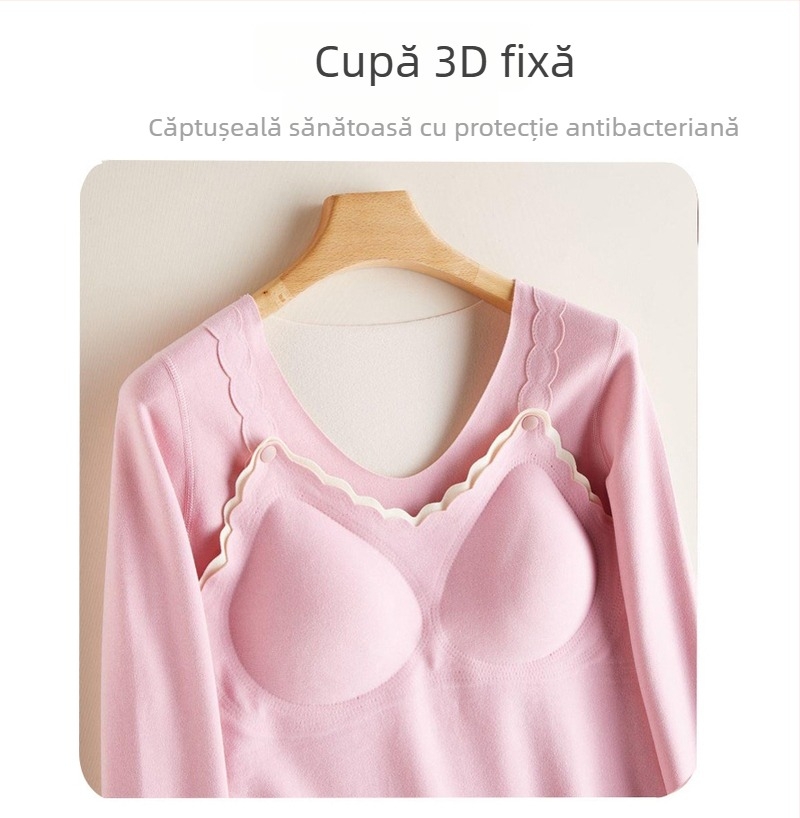 Top de maternitate călduros, căptușit cu fleece pentru alăptare, mâneci lungi, guler rotund, mărime mare