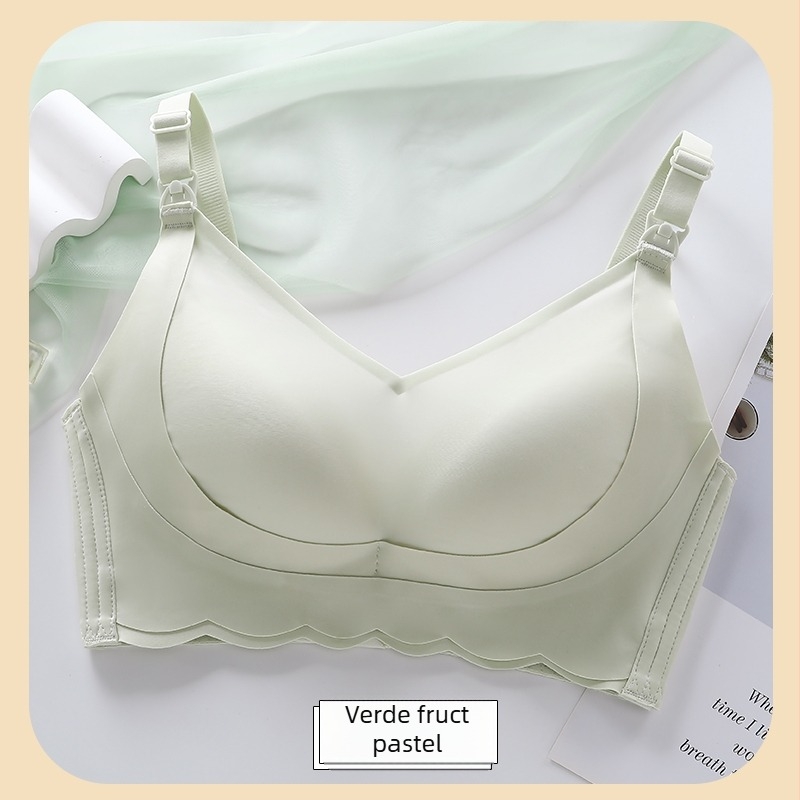 Sutien de alăptare pentru sarcină și perioada postnatală, cupe subțiri modelate, din bumbac, design dintr-un singur pies, bretele fixe, închidere la spate cu patru rânduri de cârlige