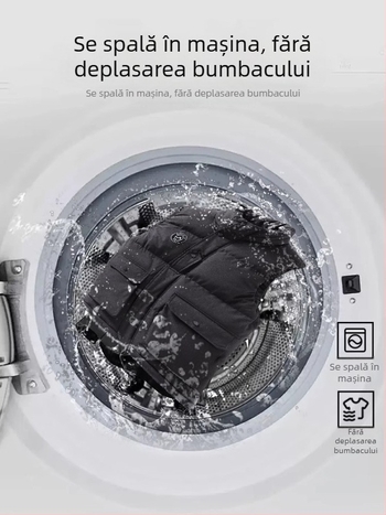 Geacă cu umplutură din bumbac, croială lejeră, umplutură: bumbac, material principal: poliester, căptușeală: fibre de acetat