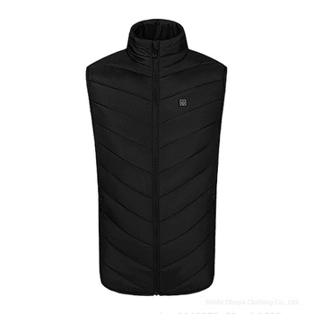 Vestă încălzită USB pentru bărbați, cu guler înalt și fermoar, poliester, buzunar interior cu conector USB pentru power bank, 3 niveluri de încălzire (35-55°C)