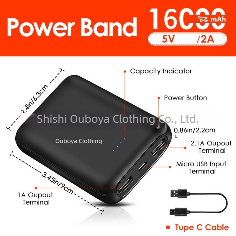 Vestă încălzită USB pentru bărbați, cu guler înalt și fermoar, poliester, buzunar interior cu conector USB pentru power bank, 3 niveluri de încălzire (35-55°C)