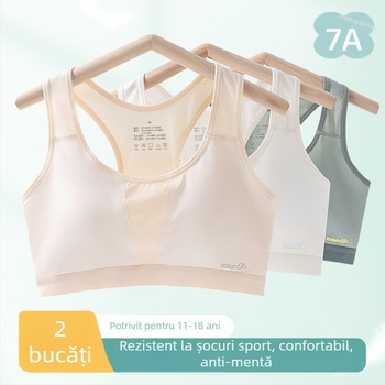 Sutien sport pentru fete, cupe pline, burete modelat subțire, nylon, căptușeală viscoză 90–95%, respirabil, absorbant de transpirație