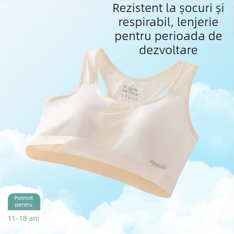 Sutien sport pentru fete, cupe pline, burete modelat subțire, nylon, căptușeală viscoză 90–95%, respirabil, absorbant de transpirație