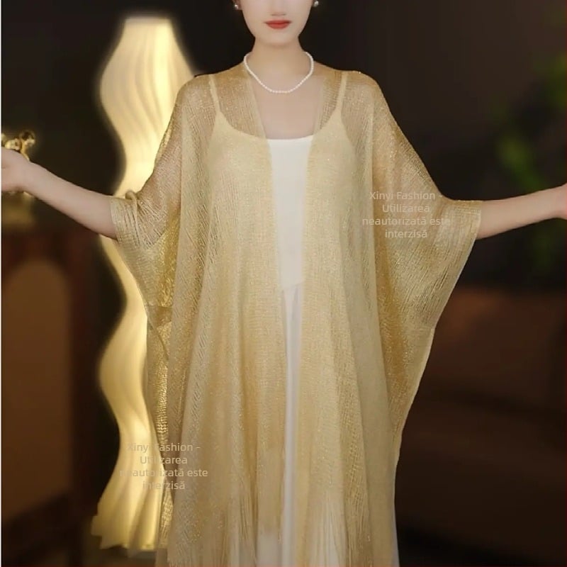 Șal din mătase lucioasă, lung, ușor, versatil, pentru mărimi mari, accesoriu elegant