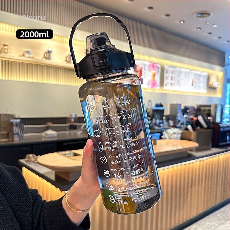 Pahar polikarbonat în stil coreean, cu pai, brand Unique, capacitate mare, portabil, rezistent la căderi și la temperaturi înalte