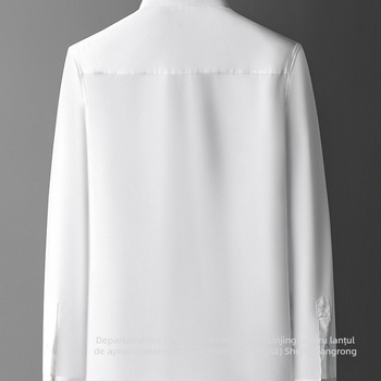 Cămașă bărbați cu mâneci lungi, croială slim, imprimeu, țesătură din cânepă (51–70%), guler lat