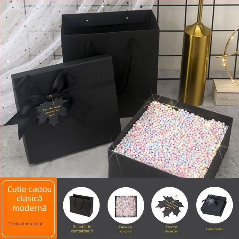 Cutie cadou în stil Ins - ambalaj superb, design simplu și modern, fabricație nano, imprimare logo disponibilă, brand Unique, material Jam, potrivită pentru ziua de naștere