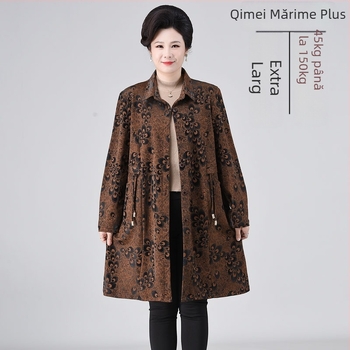 Îmbrăcăminte feminină plus size: cămașă cu mânecă lungă și palton trench de lungime medie, primăvară-toamnă, model coadă de fenix