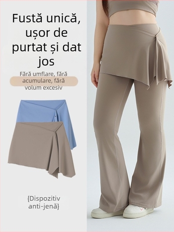 Fustă de acoperire pentru pantaloni de yoga – design dintr-o piesă, amestec nylon-elastan, potrivită pentru toate sezoanele, pentru femei tinere
