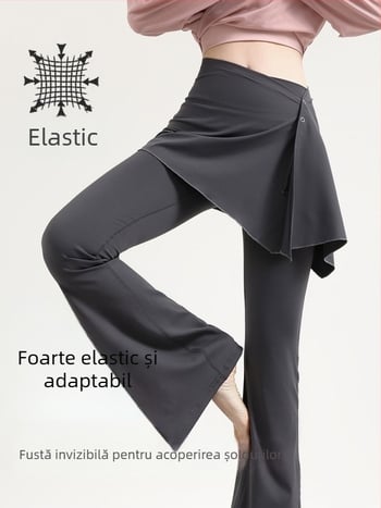 Fustă de acoperire pentru pantaloni de yoga – design dintr-o piesă, amestec nylon-elastan, potrivită pentru toate sezoanele, pentru femei tinere