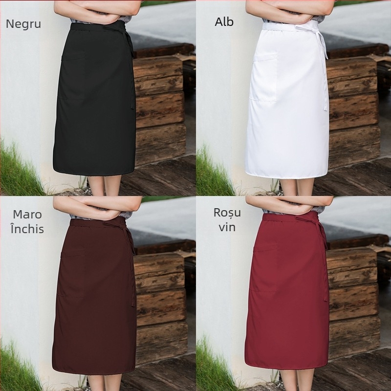 Șorț de bucătar fără mâneci, poliester, stil coreean, model monocrom