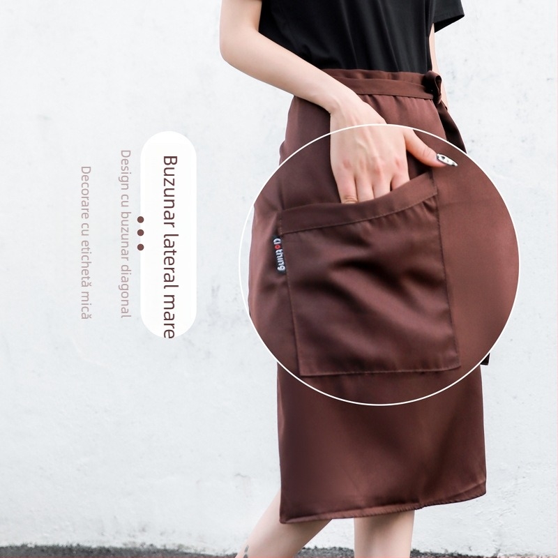 Șorț de bucătar fără mâneci, poliester, stil coreean, model monocrom