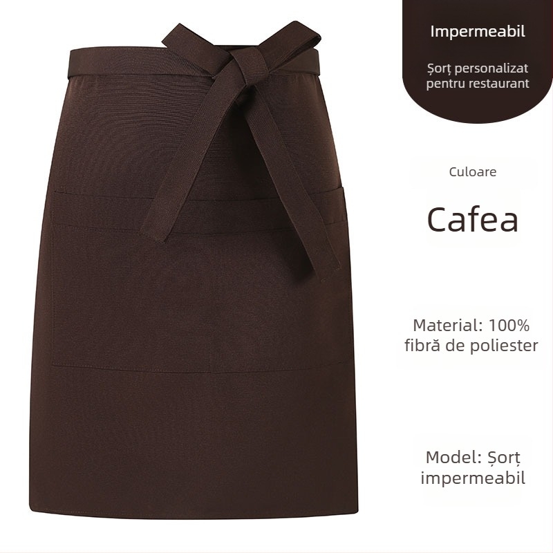 Șorț de bucătărie semi-lung, extra-large, cu imprimare personalizată a logo-ului, pentru cafenele cu ceai cu lapte, catering și restaurante