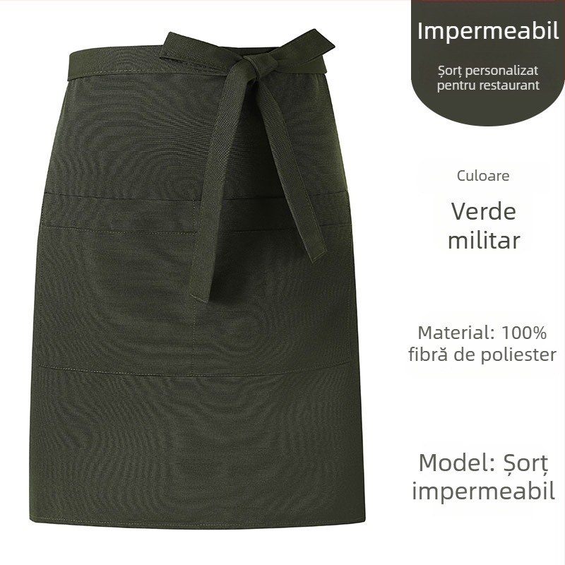 Șorț de bucătărie semi-lung, extra-large, cu imprimare personalizată a logo-ului, pentru cafenele cu ceai cu lapte, catering și restaurante