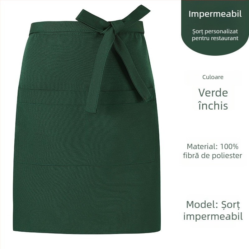 Șorț de bucătărie semi-lung, extra-large, cu imprimare personalizată a logo-ului, pentru cafenele cu ceai cu lapte, catering și restaurante