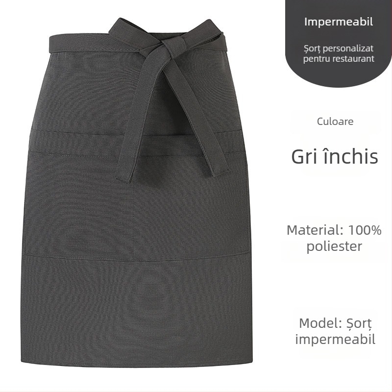 Șorț de bucătărie semi-lung, extra-large, cu imprimare personalizată a logo-ului, pentru cafenele cu ceai cu lapte, catering și restaurante