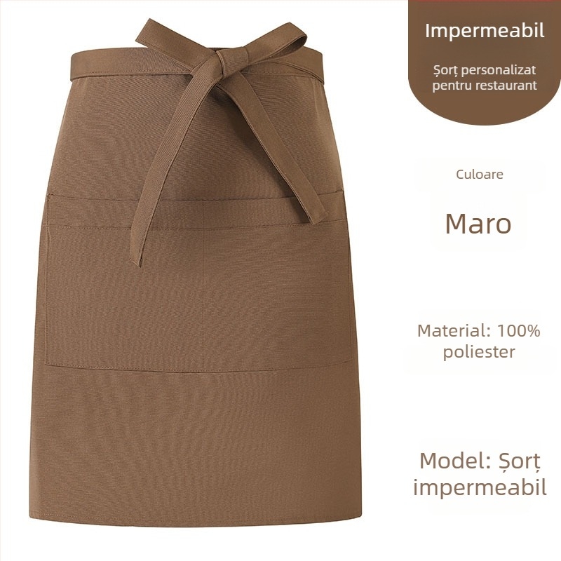 Șorț de bucătărie semi-lung, extra-large, cu imprimare personalizată a logo-ului, pentru cafenele cu ceai cu lapte, catering și restaurante