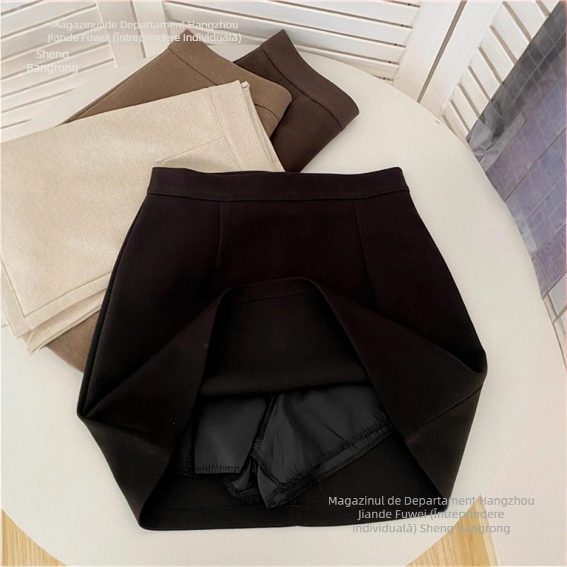 Fustă cu siluetă pe șolduri, model solid, țesătură de spandex, elasticitate, toamnă 2025