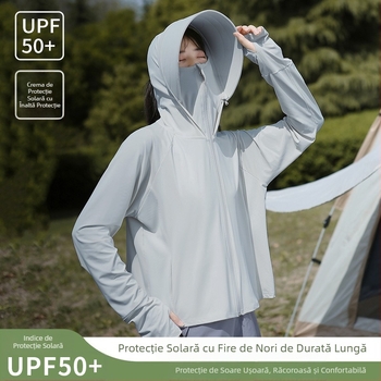 Jachetă feminină de protecție UV pentru ciclism – ușoară, respirabilă, poliester 81-95%, anti-insecte, vară 2025, stil minimalist elegant