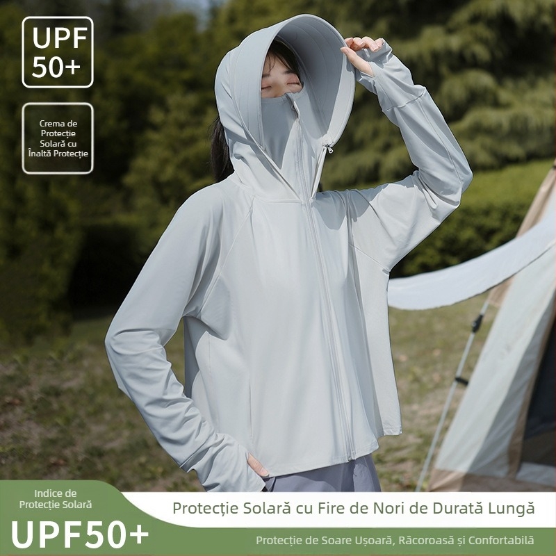 Jachetă feminină de protecție UV pentru ciclism – ușoară, respirabilă, poliester 81-95%, anti-insecte, vară 2025, stil minimalist elegant