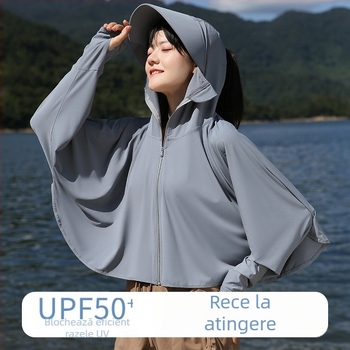 Jachetă de protecție solară pentru femei - protecție UV, țesătură poliester, ușoară și respirabilă, stil casual, primăvara 2025