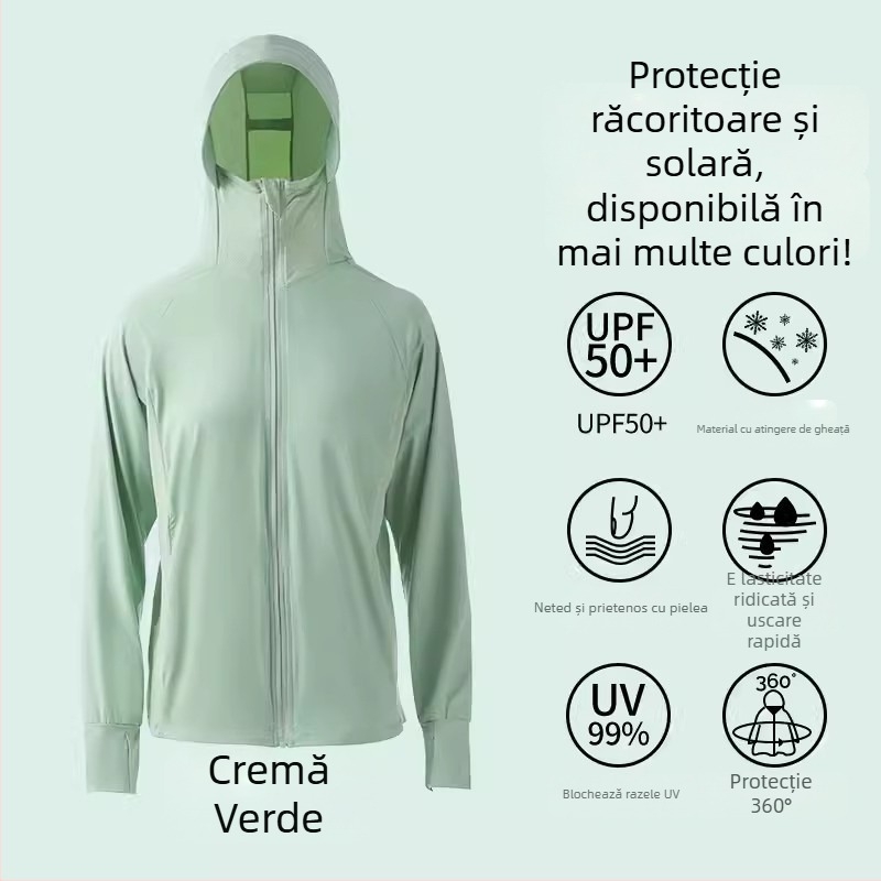 Florica jachetă din nylon cu protecție UV UPF50+, uscat rapid, respirabilă, impermeabilă pentru femei și bărbați