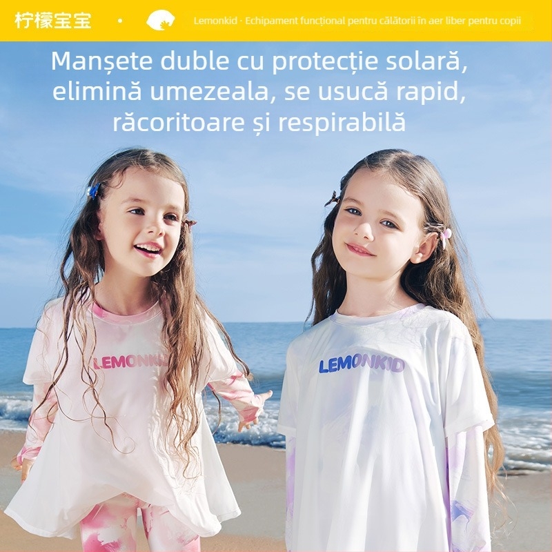 Lemonkid Lemon Baby Tricou pentru copii cu mânecă lungă, protecție UV, uscare rapidă, nylon, primăvară-vară 2025