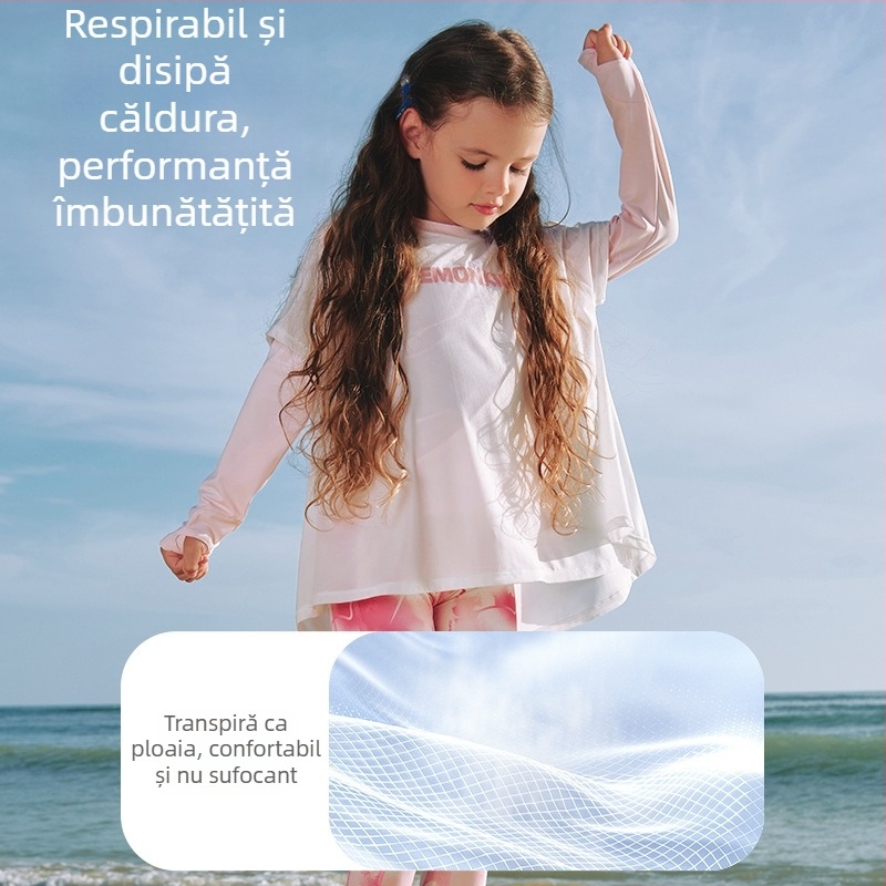 Lemonkid Lemon Baby Tricou pentru copii cu mânecă lungă, protecție UV, uscare rapidă, nylon, primăvară-vară 2025