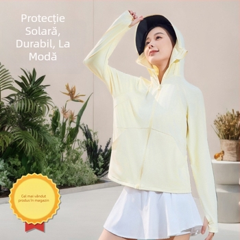 Jachetă respirabilă de protecție solară pentru femei, vară, ciclism outdoor – ușoară, protecție UV, plăcută la atingere pentru piele