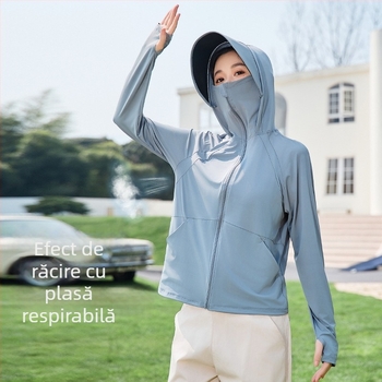 Jachetă respirabilă de protecție solară pentru femei, vară, ciclism outdoor – ușoară, protecție UV, plăcută la atingere pentru piele