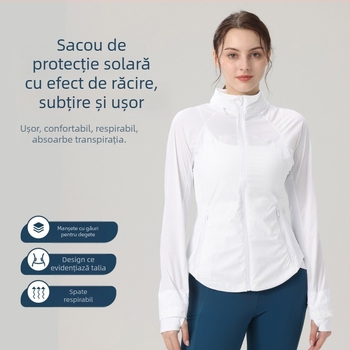 Geacă exterioară anti-vânt pentru femei – nylon, respirabilă, absorbția umezelii, protecție UV UPF50+