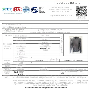 Tricou din mătase 100% cu textură plasă, protecție UV, guler semi-înalt, respirabil
