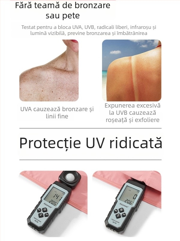 Geacă de protecție solară UPF50+ pentru bărbați și femei, ușoară, respirabilă, cu margine mare, material Ice Silk