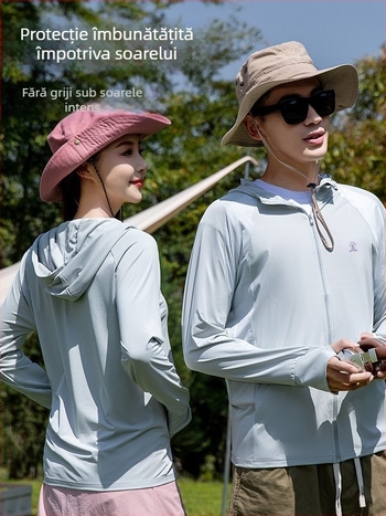 Jachetă unisex cu protecție UV UPF50+, din poliester, respirabilă, pentru camping, drumeții și pescuit