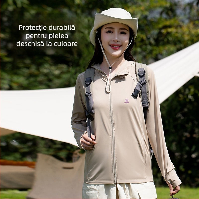 Jachetă unisex cu protecție UV UPF50+, din poliester, respirabilă, pentru camping, drumeții și pescuit