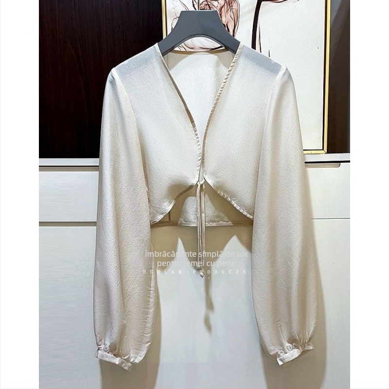 Cardigan damă din poliester, imprimeu geometric, mâneci lungi, decolteu în V