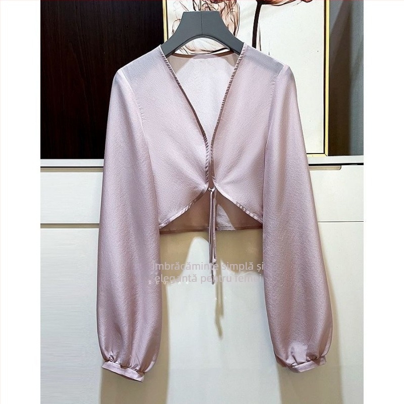 Cardigan damă din poliester, imprimeu geometric, mâneci lungi, decolteu în V