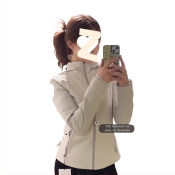 Jachetă Soft Shell pentru femei, croială Slim, cu glugă, fermoar, lungime scurtă, din poliester