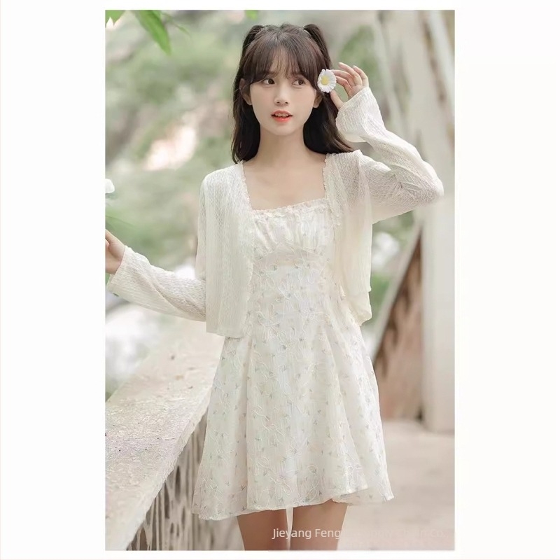 Cardigan din dantelă pentru protecție solară, palton scurt subțire, decolteu în V, mâneci lungi, nasturi pe un rând, poliester