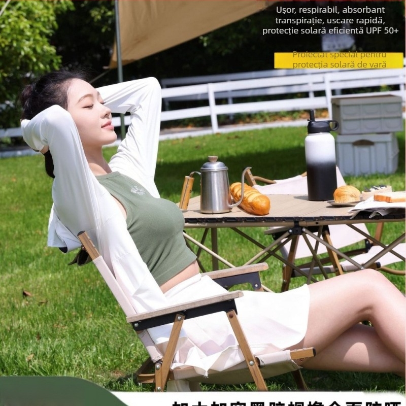 Jachetă de protecție solară pentru femei, cu margine detașabilă și buzunare, uscare rapidă, respirabilă, UV 50+