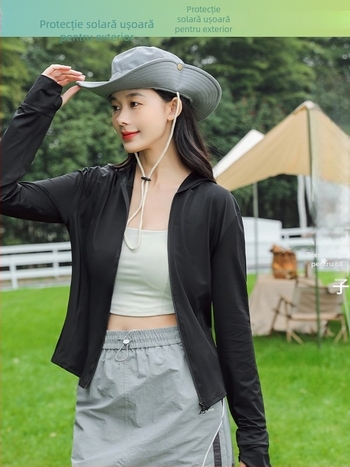 Geacă de exterior pentru femei din nailon cu UPF50+, glugă, respirabilă, uscare rapidă (Nailon; UPF50+; glugă; respirabilă; uscare rapidă)